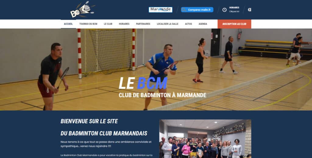 Site Web de Club de Badminton de Marmande