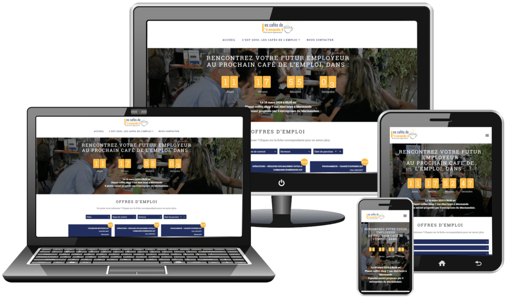 Responsive design des cafés de l'emploi