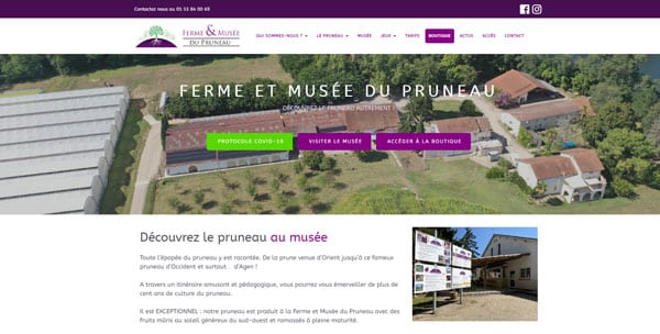 Site internet Ferme et Musée du pruneau